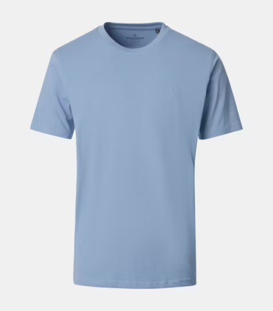 tricouri uni - Tricou O-neck bumbac barbati CASA MODA 00420 bleu