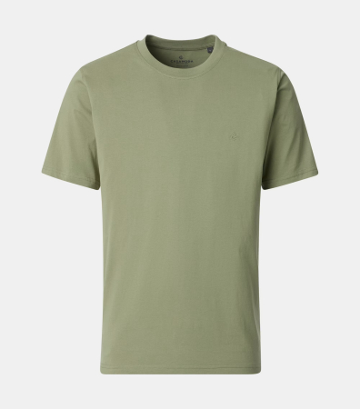 tricouri maneca scurta - Tricou O-neck bumbac barbati CASA MODA 004200 oliv deschis