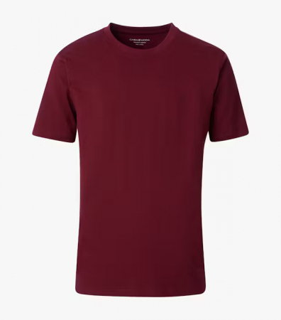 tricouri maneca scurta - Tricou O-neck bumbac barbati CASA MODA 004200 visiniu