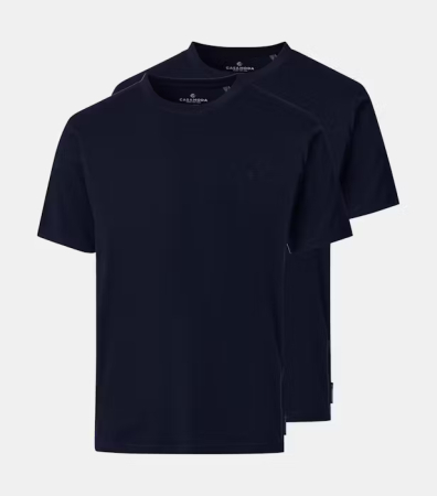 tricouri uni - Set 2 tricou bumbac O-neck barbati CASA MODA bleumarin