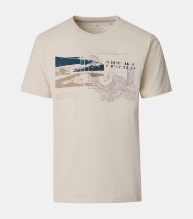tricou imprimeu - Tricou O Neck barbati CASA MODA Colorful Journey crem