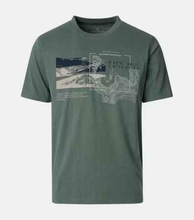 tricouri maneca scurta - Tricou O Neck barbati CASA MODA Northern Navigation verde