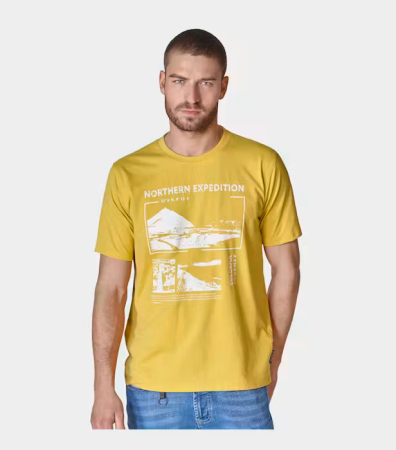Tricou O Neck barbati CASA MODA Colorful Journey galben [3]