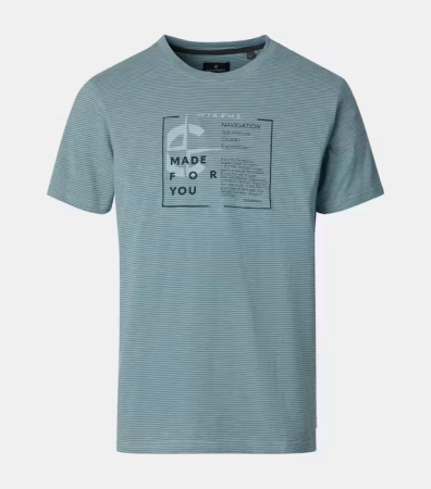 tricou imprimeu - Tricou O Neck bumbac barbati CASA MODA turcoaz print