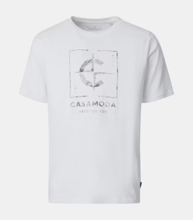 tricouri dupa stil - Tricou O Neck barbati CASA MODA logo alb