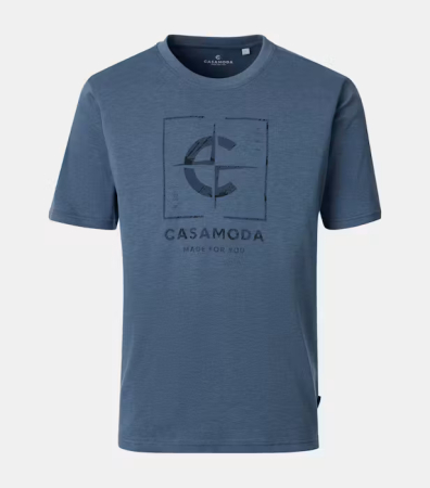 tricouri dupa stil - Tricou O Neck barbati CASA MODA logo albastru