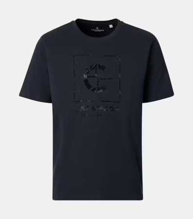 tricouri dupa stil - Tricou O Neck barbati CASA MODA logo bleumarin