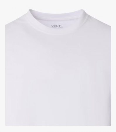 Tricou O-neck bumbac barbati VENTI uni alb [2]