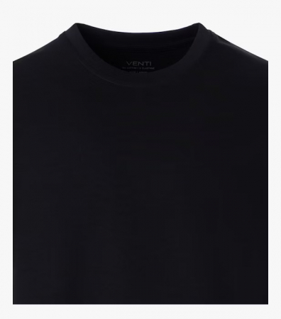 Tricou O-neck bumbac barbati VENTI uni negru [2]