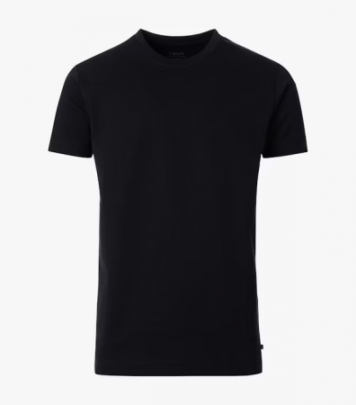 tricouri maneca scurta - Tricou O-neck bumbac barbati VENTI uni negru