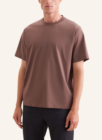 Tricou bumbac barbati O Neck SEIDENSTICKER maro uni [2]