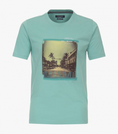 tricou imprimeu - Tricou O Neck bumbac CASA MODA "Sunshine State" turcoaz