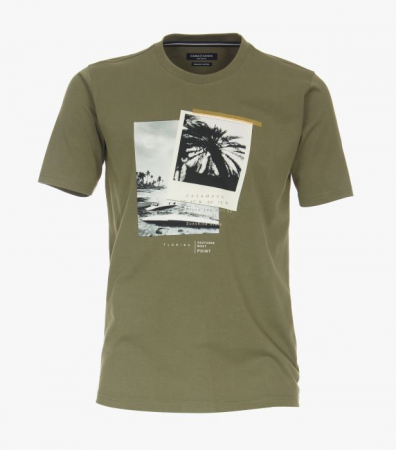 tricouri dupa stil - Tricou O Neck bumbac CASA MODA "Sunshine State" oliv