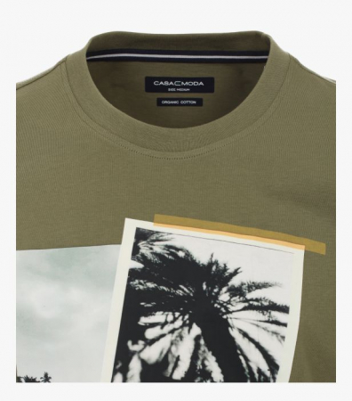 Tricou O Neck bumbac CASA MODA "Sunshine State" oliv [4]