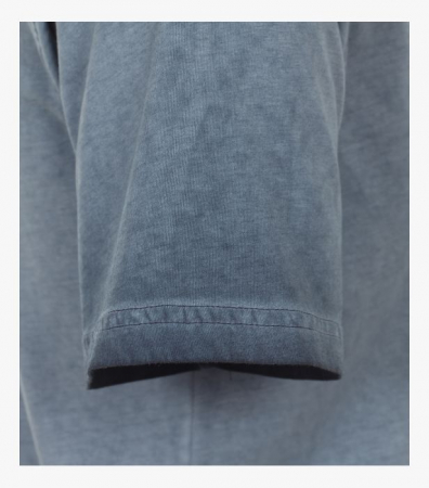 Tricou bumbac O Neck barbati CASA MODA albastru print estival [3]