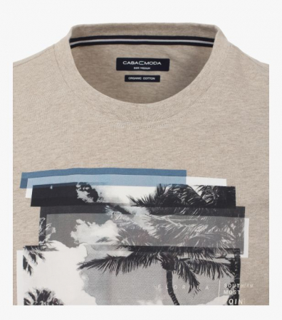 Tricou O Neck bumbac barbati CASA MODA "Sunshine State" bej [3]