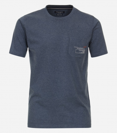 Tricouri - Tricou O-neck bumbac barbati CASA MODA Atlantic Spirit bleumarin melanj