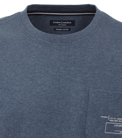 Tricou O-neck bumbac barbati CASA MODA Atlantic Spirit bleumarin melanj [1]