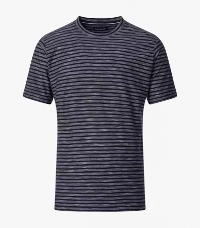 tricouri maneca scurta - Tricou O Neck bumbac barbati CASA MODA bleumarin dungulite