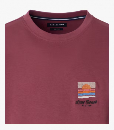 Tricou O Neck bumbac barbati CASA MODA New York visiniu [2]