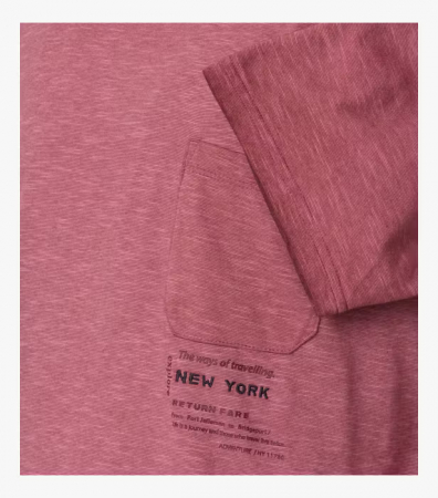 Tricou O Neck bumbac barbati CASA MODA New York visiniu [4]