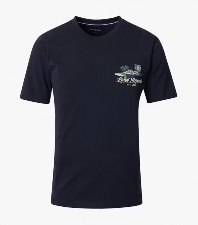 tricouri maneca scurta - Tricou O Neck barbati CASA MODA New York bleumarin