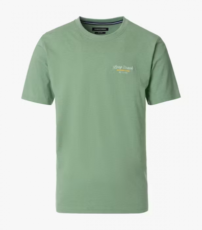 tricouri maneca scurta - Tricou O Neck barbati CASA MODA New York oliv