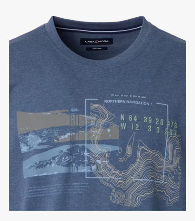 Tricou O Neck barbati CASA MODA Northern Navigation  albastru [2]