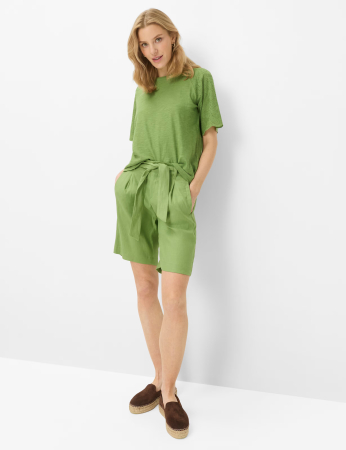 Tricou bumbac brodat guler rotund femei BRAX CAELEN verde [6]