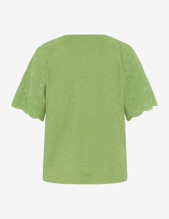 Tricou bumbac brodat guler rotund femei BRAX CAELEN verde [5]