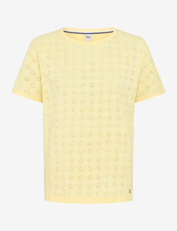 Articole femei - Bluza bumbac brodat guler rotund femei BRAX CAELEN S galben