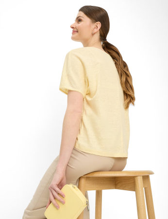 Tricou de in guler rotund femei BRAX CAELEN S galben [5]