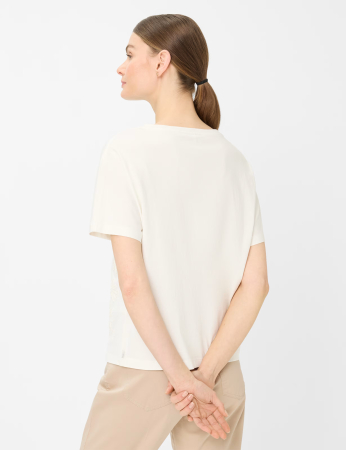 Tricou bumbac guler rotund femei BRAX CAELEN crem model floral [2]