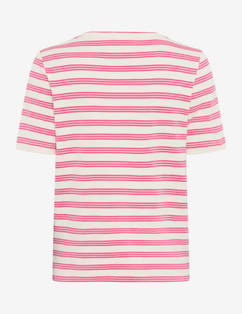 Tricou O Neck bumbac femei BRAX CIRA S  roz dungi [3]