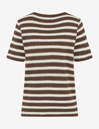 Tricou crosetat O Neck femei BRAX CIRA S maro dungi [3]