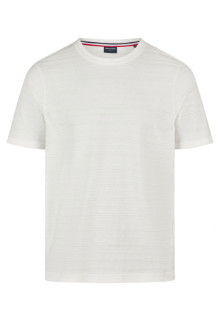 Tricouri - Tricou jerseu bumbac guler rotund barbati HECHTER alb dungi tricotate