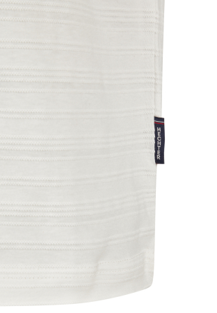 Tricou jerseu bumbac guler rotund barbati HECHTER alb dungi tricotate [3]