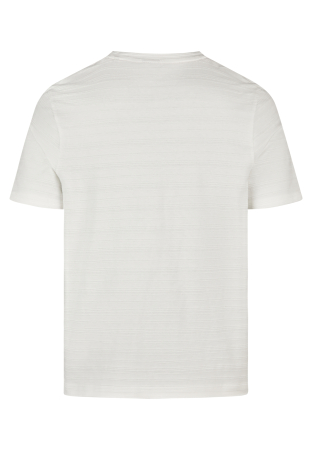 Tricou jerseu bumbac guler rotund barbati HECHTER alb dungi tricotate [1]