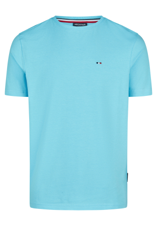 Tricouri - Tricou jerseu bumbac organic guler rotund barbati HECHTER turcoaz deschis