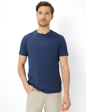 Tricou O-neck bumbac barbati BRAX TED albastru inchis [2]