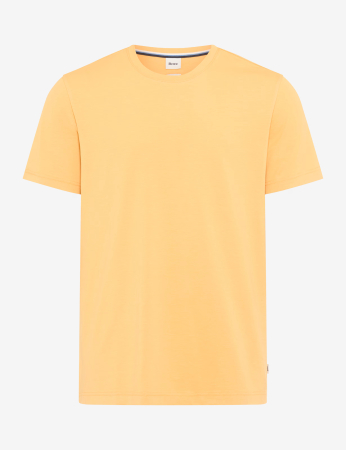 tricouri uni - Tricou O-neck bumbac barbati BRAX TED galben