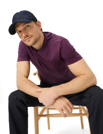 Tricou O-neck bumbac barbati BRAX TED mov [5]