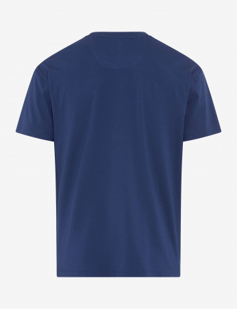 Tricou O-neck bumbac barbati BRAX TED P albastru logo [1]