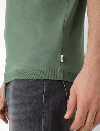 Tricou O Neck bumbac/modal barbati BRAX TREVO verde [6]