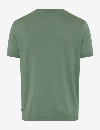 Tricou O Neck bumbac/modal barbati BRAX TREVO verde [1]