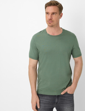 Tricou O Neck bumbac/modal barbati BRAX TREVO verde [2]
