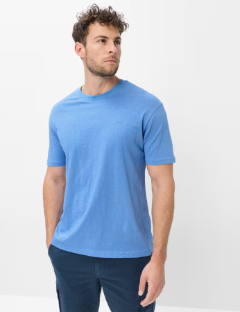 Tricou O Neck bumbac barbati BRAX TROY albastru [1]