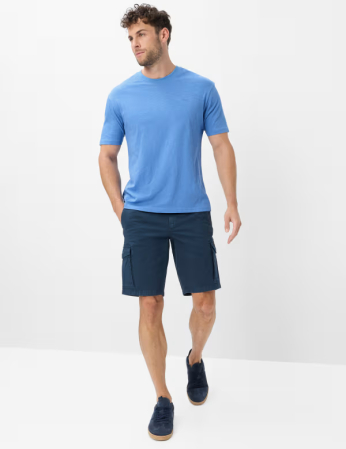 Tricou O Neck bumbac barbati BRAX TROY albastru [3]
