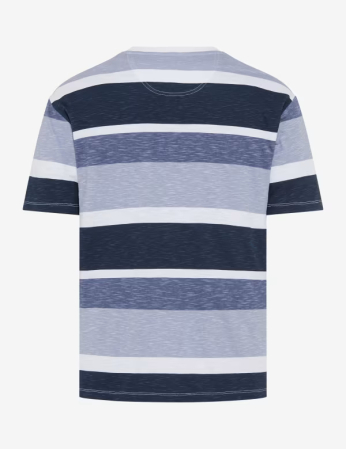 Tricou O Neck bumbac barbati BRAX TROY S albastru dungi [6]