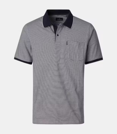 tricouri dupa stil - Tricou polo bumbac barbati CASA MODA bleumarin dungulite
